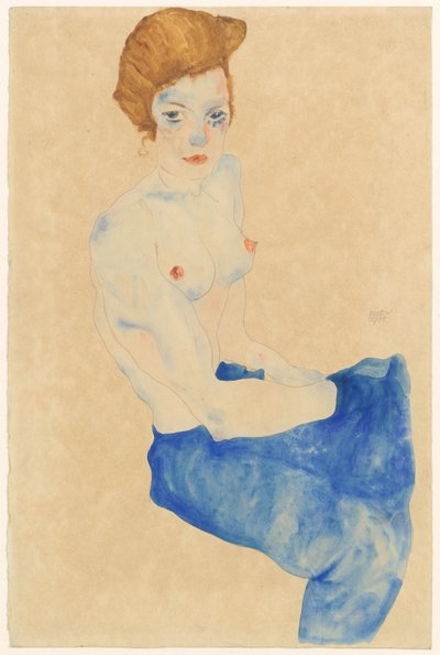 Nudo blu seduto da Egon Schiele